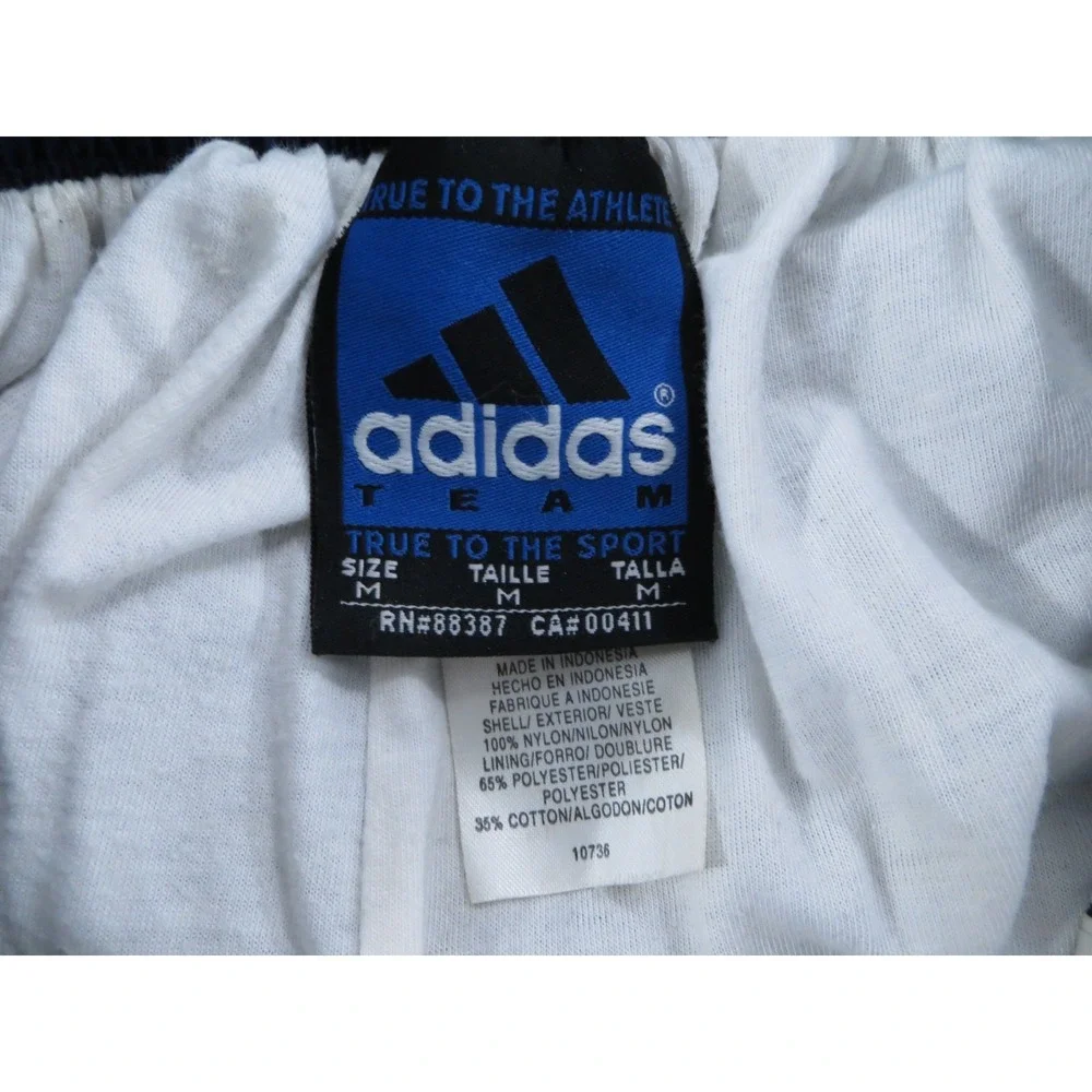 Vintage Adidas Mens Navy Blue 3-Stripe Snap Button Tearaway Track Pants‎ Size M